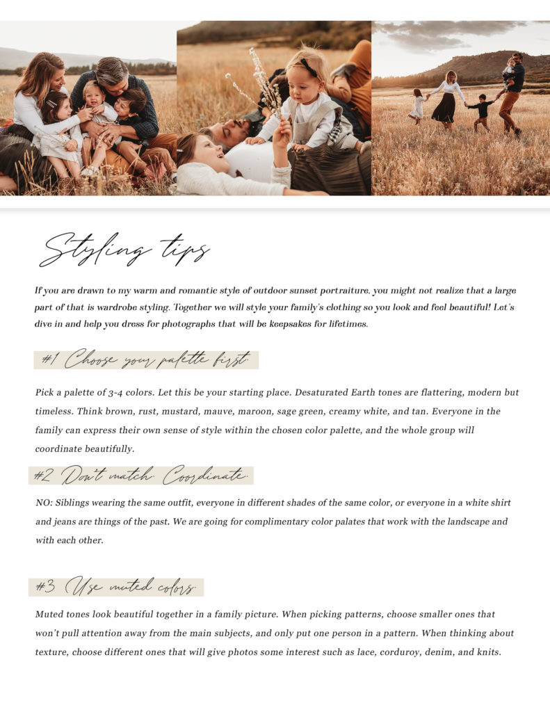 styling tips for your family photo session