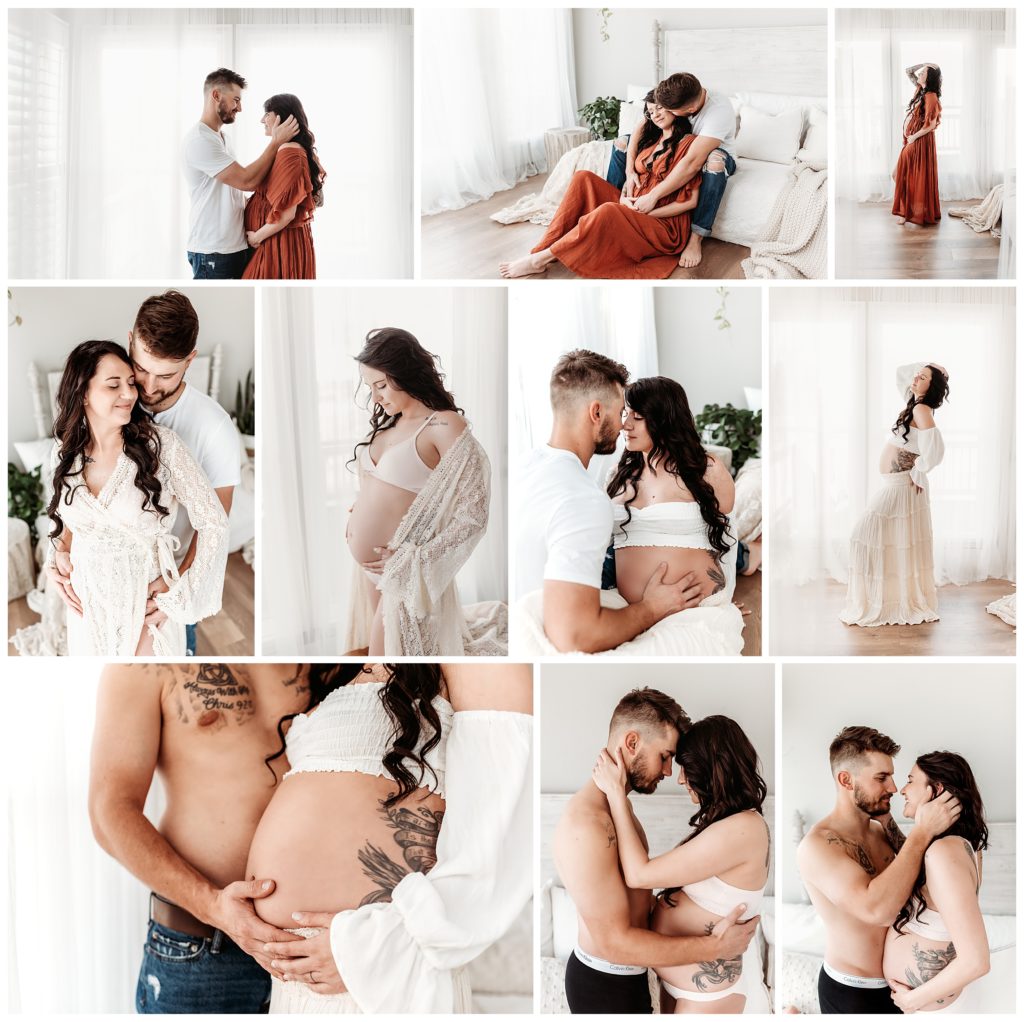 couples maternity session with tatoos
